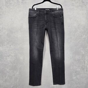 Mavi Marcus Slim Straight Jeans 36x34‎ charcoal Dark Wash Gray/black